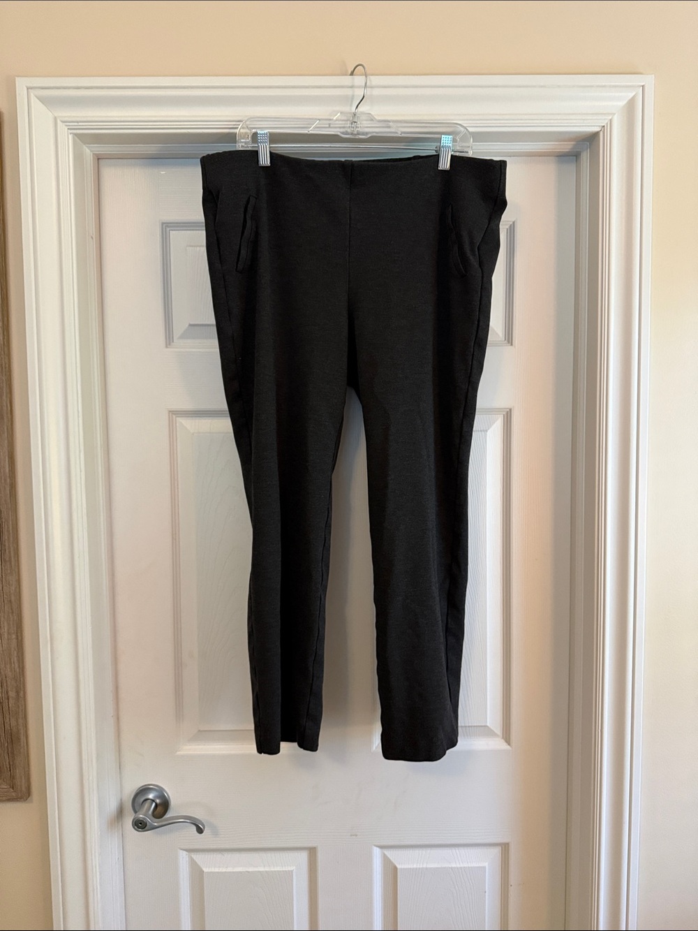 Charcoal Grey Stretch Ponte Ankle Pants